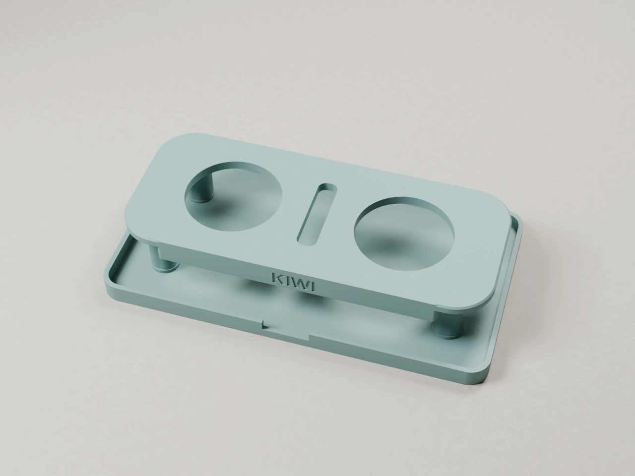 Dish Dock, mineral teal, matte, exact design render