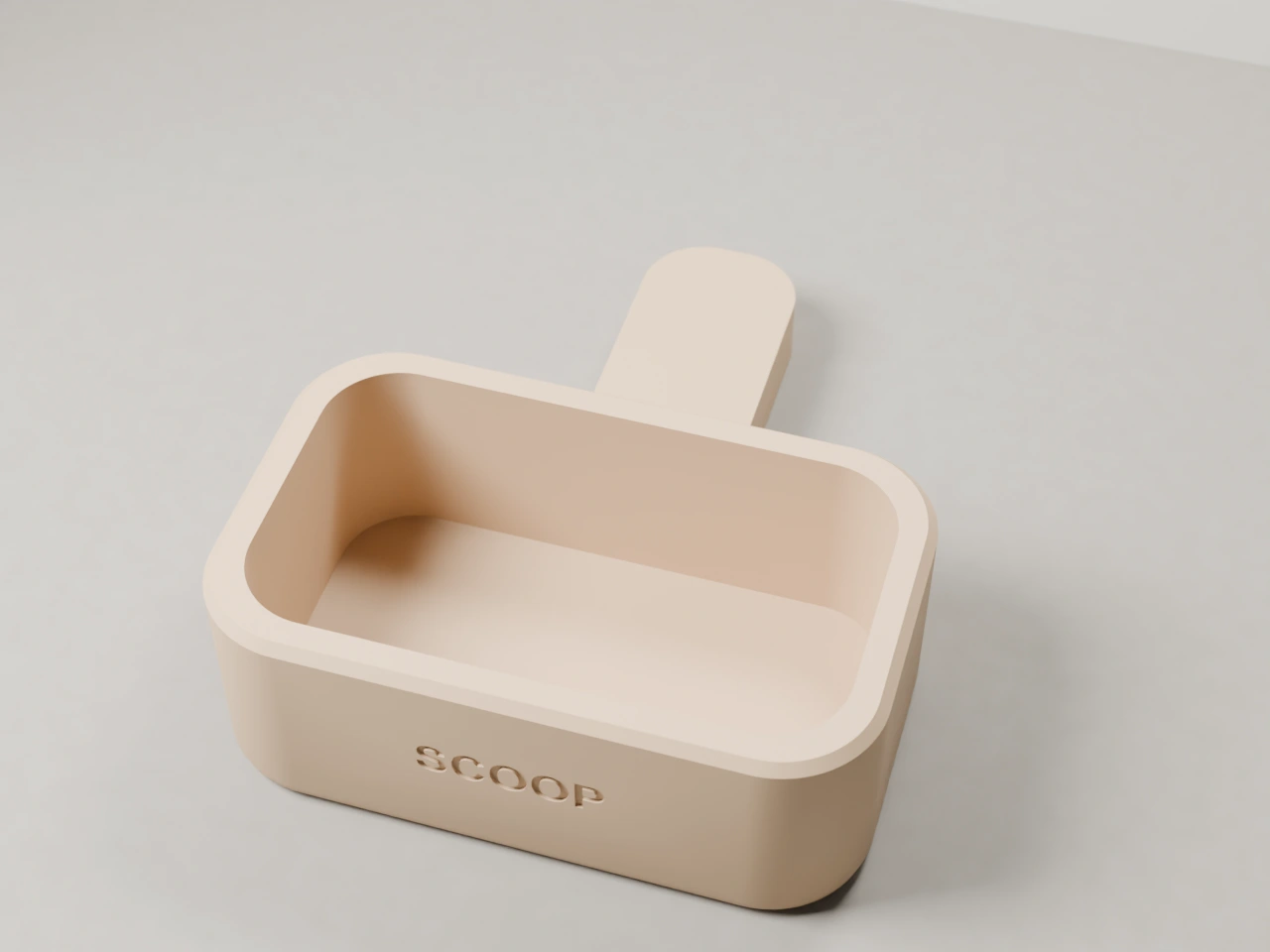 Scoop, warm sand, matte, exact design render