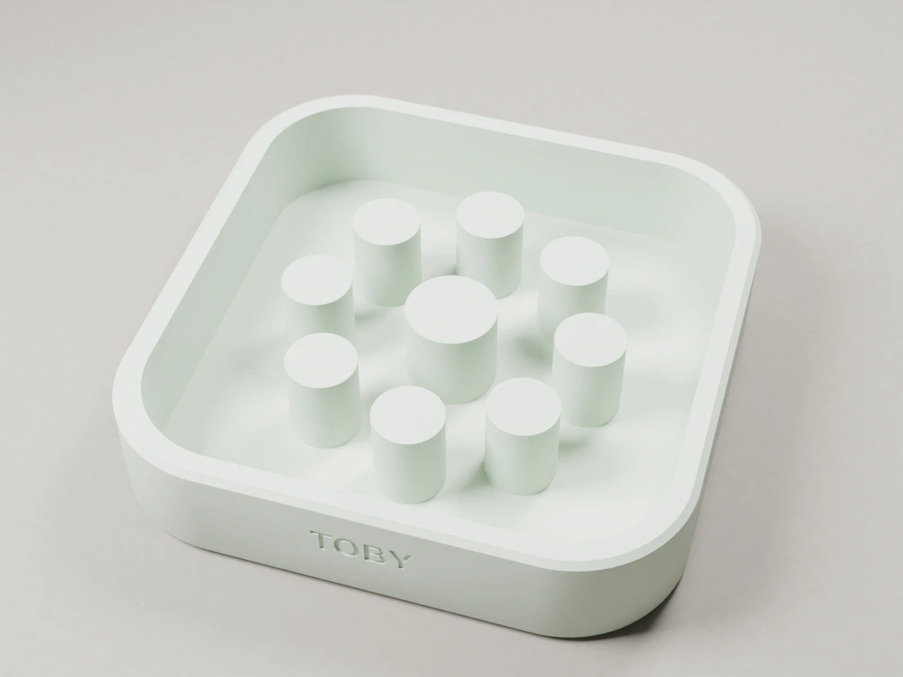 Slow Feed Maze, soft mint, matte, exact design render