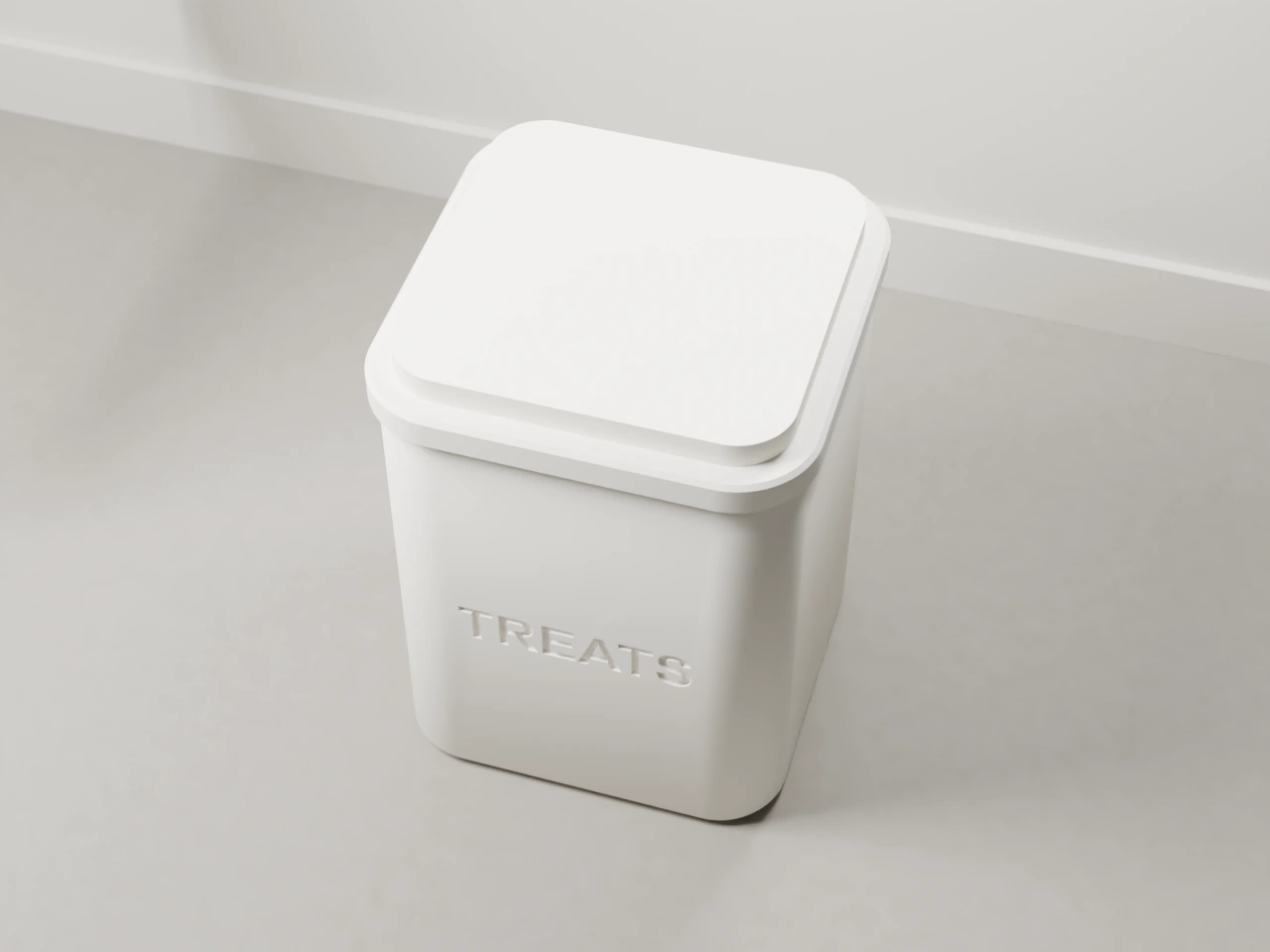 Treat Jar, warm white, matte, exact design render